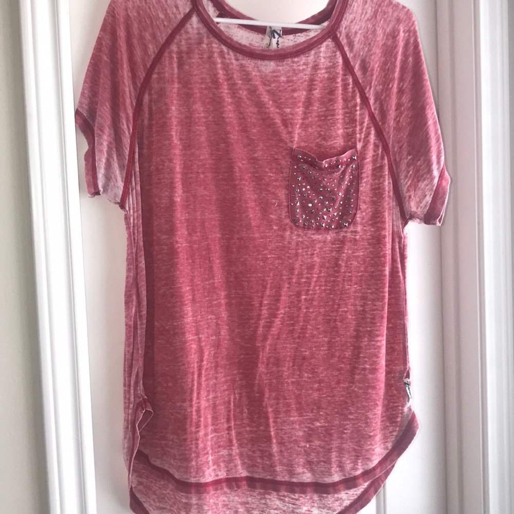 A red T-shirt